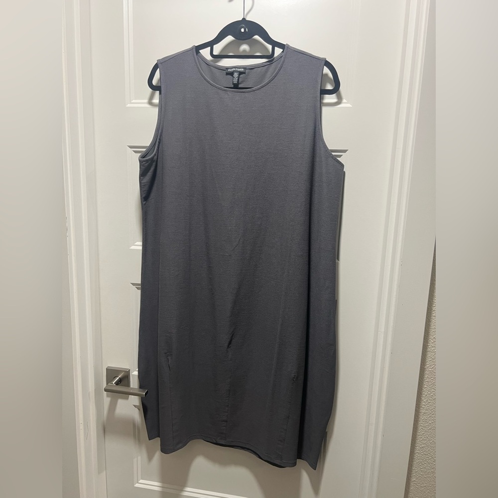 Eileen Fisher Charcoal Sleeveless Dress